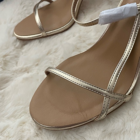 Gold Strappy Heeled Sandals • Metallic Open Toe • Elegant Party Heels - Picture 13 of 13